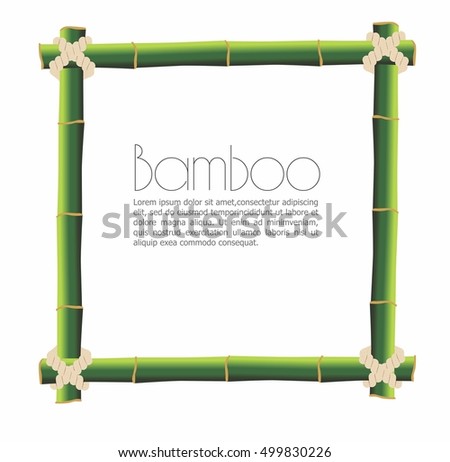 Green bamboo frame isolated on white background