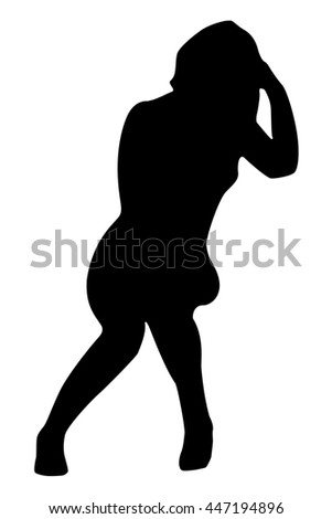 Collection Female Silhouettes On White Background Stock Vector