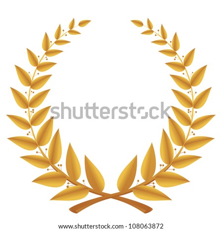 Detailed Vector Illustration Gold Laurel Wreath Stock Vector 83365168