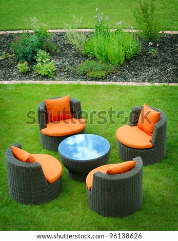 Garden Furniture On Grass garden furniture stock images, royalty-free images & vectors Garden Furniture On Grass garden furniture stock images, royalty-free images & vectors