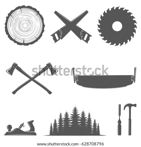 Set Of Carpentry Toolswoodworkers Lumberjack Sawmillhand Toolsforest And Set Of Carpentry Toolswoodworkers Lumberjack Sawmillhand Toolsforest And