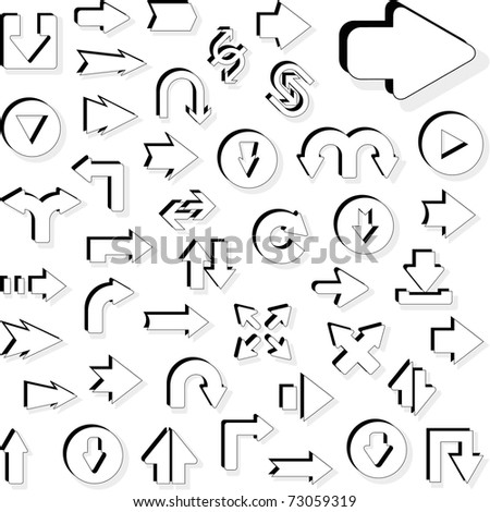 Hand Drawn Arrows Black Arrowsvector Stock Vector 432519877 - Shutterstock