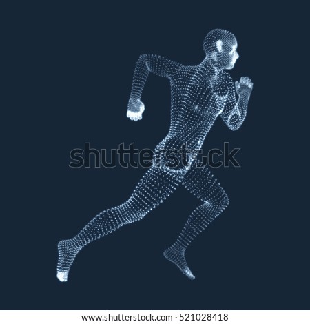 Download Running Man Vector Graphics Composed Particles Stock ...