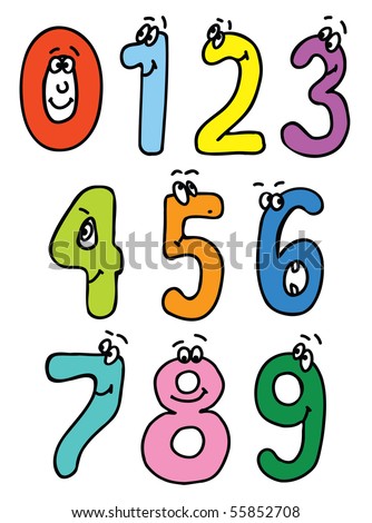 Cartoon Numbers Stock Vector 87258544 - Shutterstock