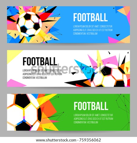 Football Tournament Banner Templates Set Soccer Stock 