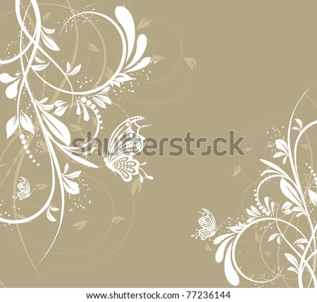vector flower creative decorative abstract background butterfly
