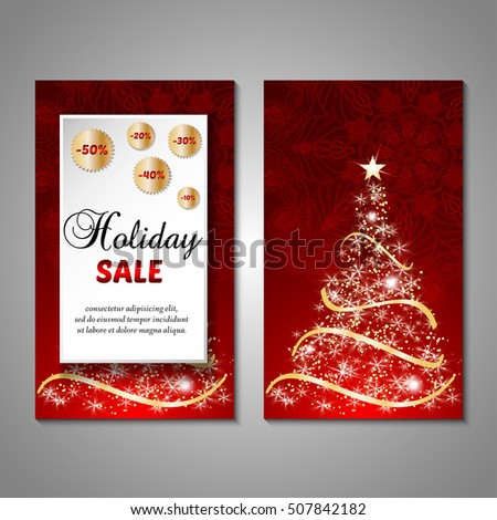 set stylized christmas tree invitation flyer stock vector set stylized christmas tree invitation flyer stock vector