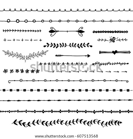 Text Dividers Hand Drawn Branches Separators Stock Vector 607513568 ...