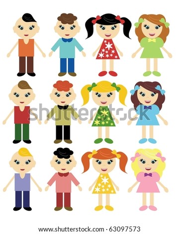 Traditional Costumes Character World Dress Girls Stock Vector 280406750 ...