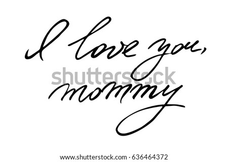 Mothers Day Handwriting Text Script Love Stock Vector ...