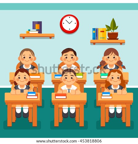 Teacher School Kids Classroom Lesson Vector Stock Vector 483928876 ...