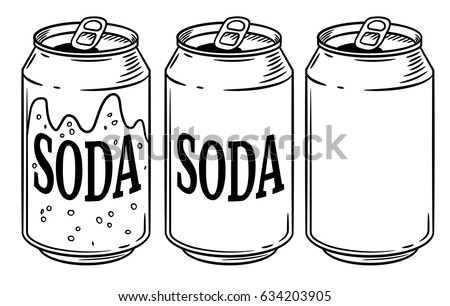 stock vector vector illustration soda can isolated on white background hand drawn style sketch for restaurant 634203905
