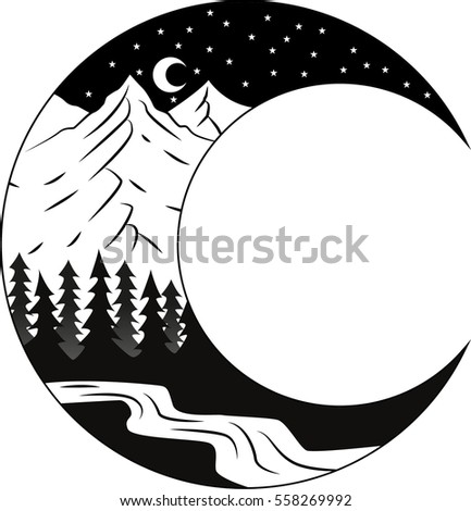 Free Free Mountain Moon Svg 612 SVG PNG EPS DXF File