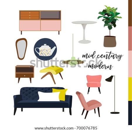 vector mid century modern furniture home house interior design 1960s 1950s style - Mid Century Modern Furniture Of The 1950s vector mid century modern furniture home house interior design 1960s 1950s style - Mid Century Modern Furniture Of The 1950s
