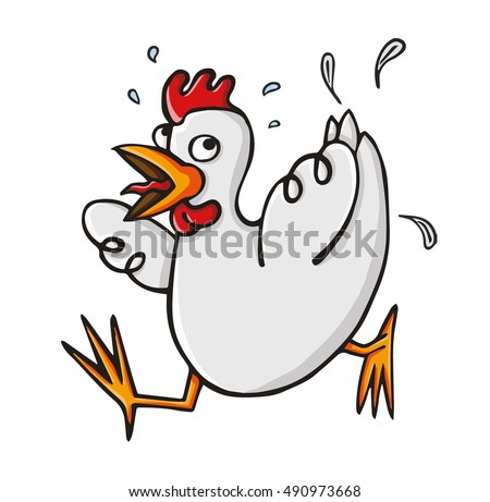 Chicken Scared Stock Vector 490973668 - Shutterstock