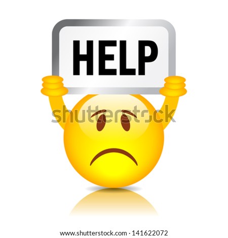 Vector help wanted smiley - stock vector