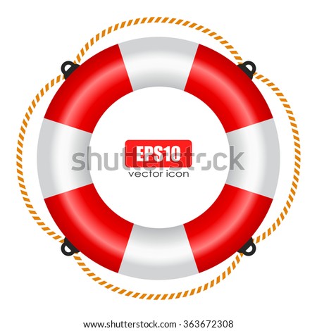 Life Ring Vector Icon Rope Isolated Stock Vector 363672308 - Shutterstock