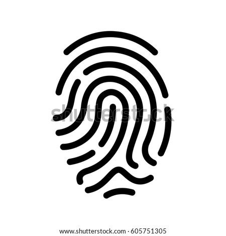 Finger Print Vector Icon Illustration Isolated Stock Vector 605751305