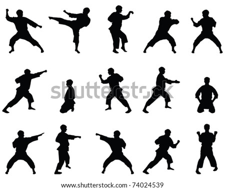 Martial Arts Silhouettes Stock Vector 2642996 - Shutterstock