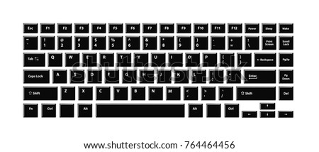 Standard 101 Keys Pc Keyboard Layout Stock Vector 1102031 - Shutterstock