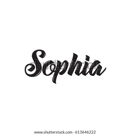 Sophia Text Design Vector Calligraphy Typography Stock Vector 613646222 ...