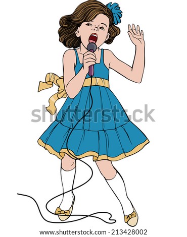 Vector Illustration Kid Singing Cartoon Concept Stock Vector 213428002