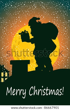 Vector illustration, cute Christmas greeting, card concept.