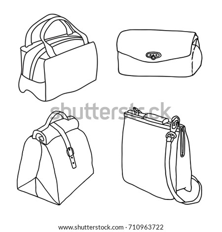 Handbags Clutch Cross Body Bag Folded Stock Vector 710963722 - Shutterstock