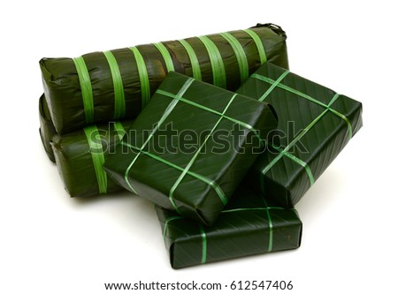 Cooked square glutinous rice cake, Vietnamese new year food