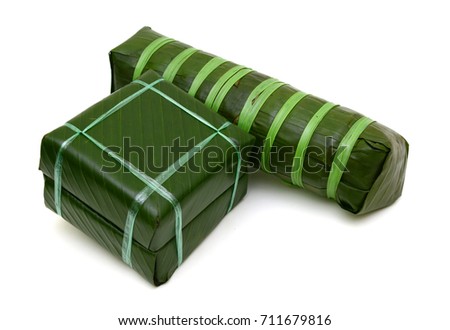 Cooked square glutinous rice cake, Vietnamese new year food