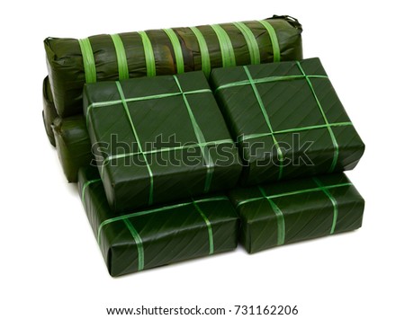 Cooked square glutinous rice cake, Vietnamese new year food