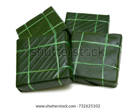 Vietnamese Chung Cake isolated on white background