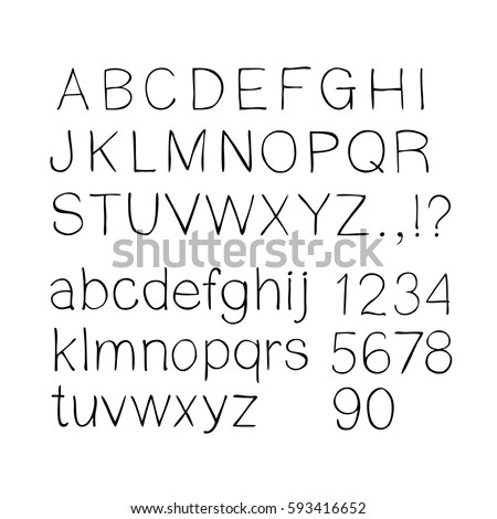 Old School Tattoo Alphabet Numbers Set Stock Vector 101177131 ...