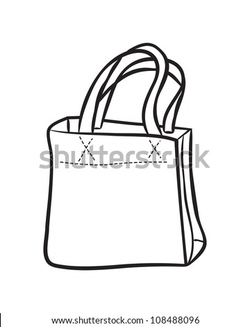 Hand Bag Isolated On White Hand Stock Vector 121360033 - Shutterstock