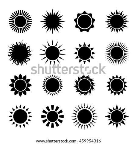 Sun Icons Set Vector Illustration Stock Vector 206614252 - Shutterstock