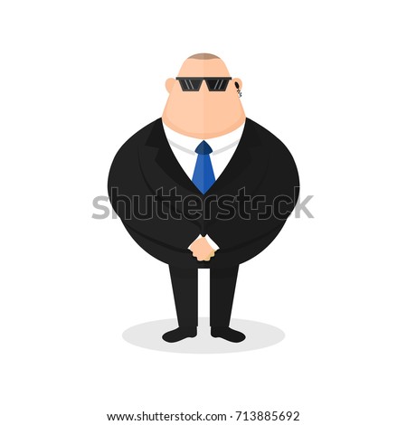 Strong Bodyguard Security Guard Young Sick Stock Illustration 713885692 ...