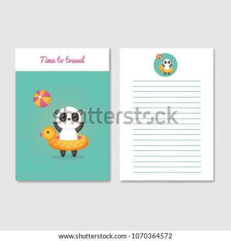 template design diary notebook workbook postcard stock vector