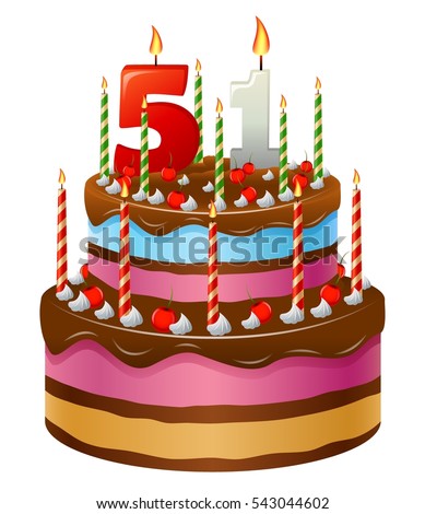 Happy Birthday Cake 51 Stock Vector 535118530 - Shutterstock