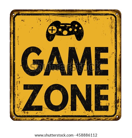 Game Zone Vintage Rusty Metal Sign Stock Vector 458886112 ...