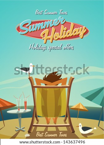 Summer holiday. Retro bacground