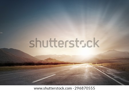 [fb] les angélus // jola&monsiame Stock-photo-picturesque-landscape-scene-and-sunrise-above-road-296870555