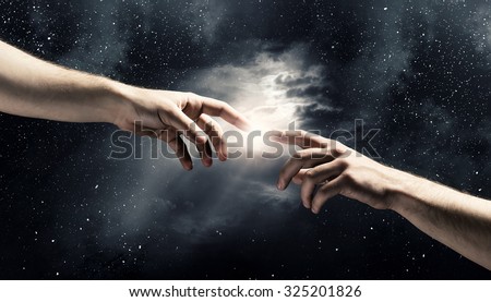 Michelangelo Gods Touch Close Human Hands Stock Photo 152934551 ...