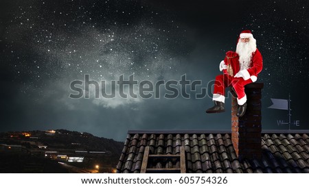 Santa Claus is already here . Mixed media . Mixed media