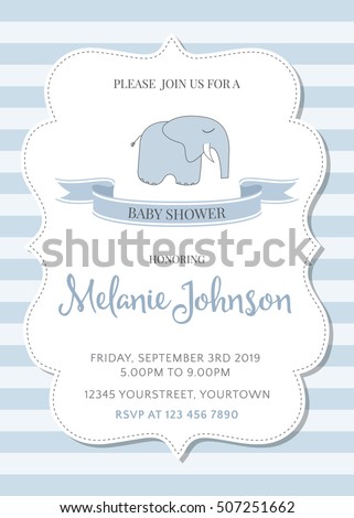 beautiful baby shower template, vector illustration