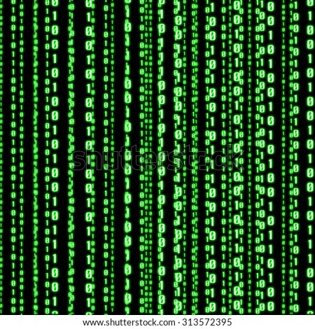 Green Lines Representing Digital Binary Code Stock Illustration ...
