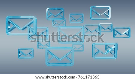 digital blue floating emails on grey stock illustration 761171365 emails background images