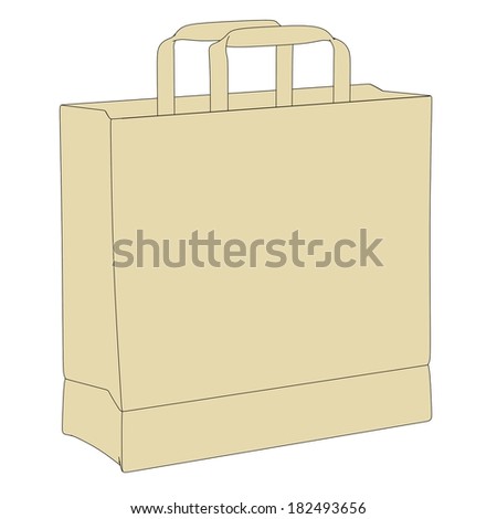 Vector Cartoon Brown Paper Bag Stock Vector 133092314 - Shutterstock