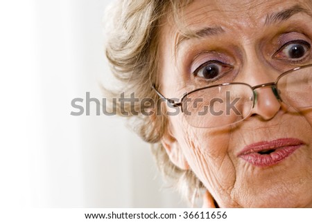 Closeup Senior Woman Horrified Look On Stock Photo 8661502 - Shutterstock