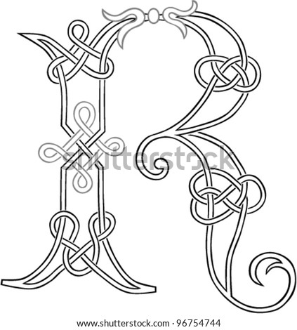celtic knot letter r