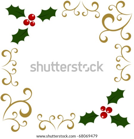Handdrawn Christmas Holly Leaves Sketchy Notebook Stock Vector 66076852 ...